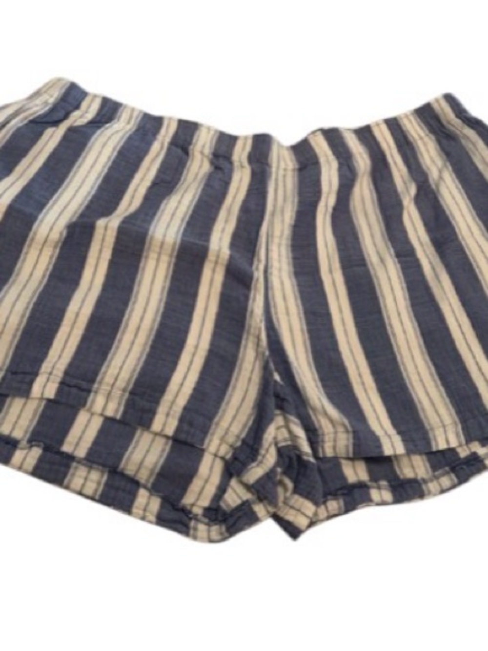 Old Navy Navy and Cream Striped High Waist Shorts
